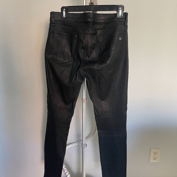 Rag and Bone Black Lambskin Leather Pants size 29 - Picture 4 of 5